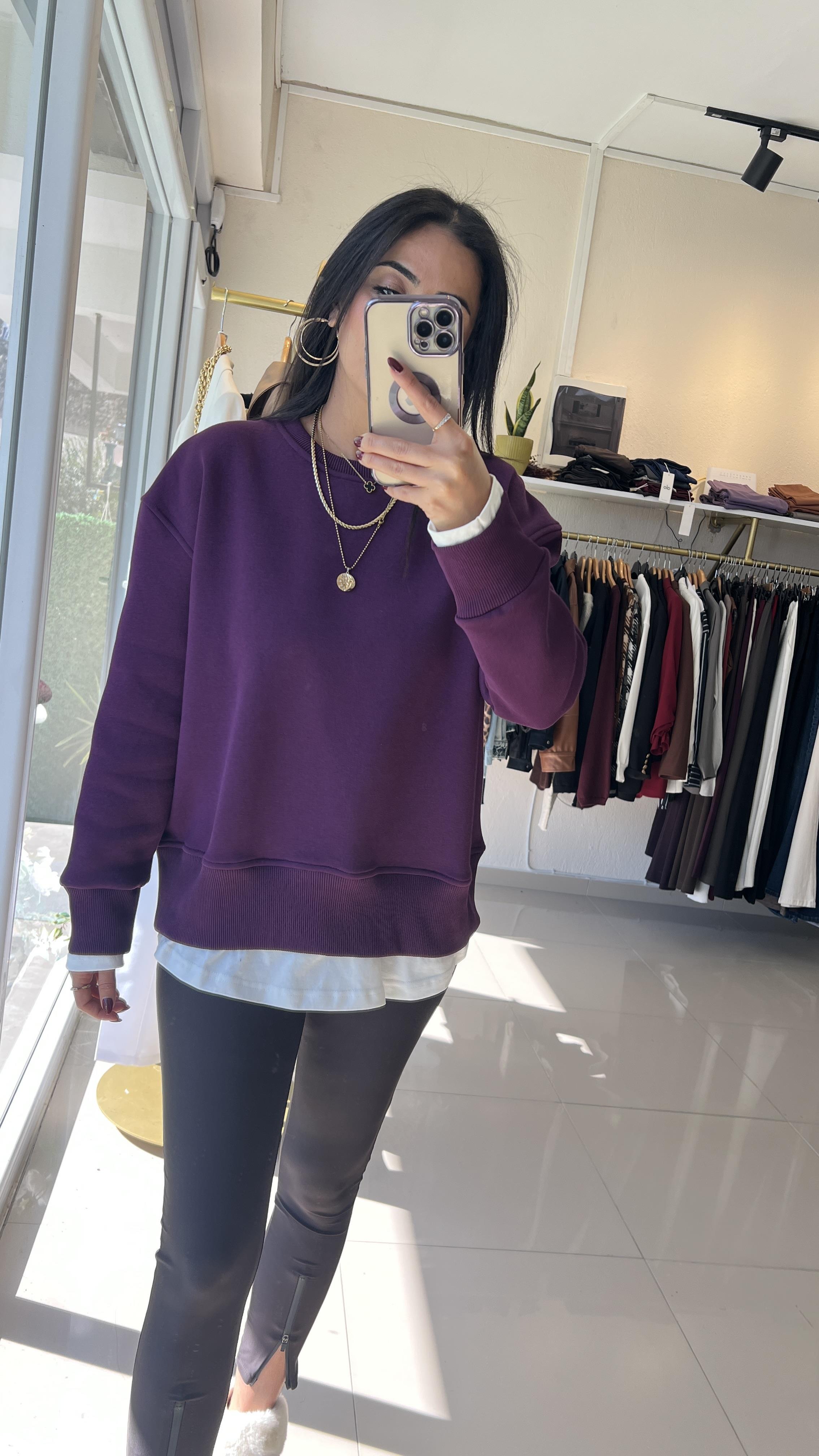 10964 T-SHIRT DERYALI İÇİ ŞARTONLU SWEAT MÜRDÜM