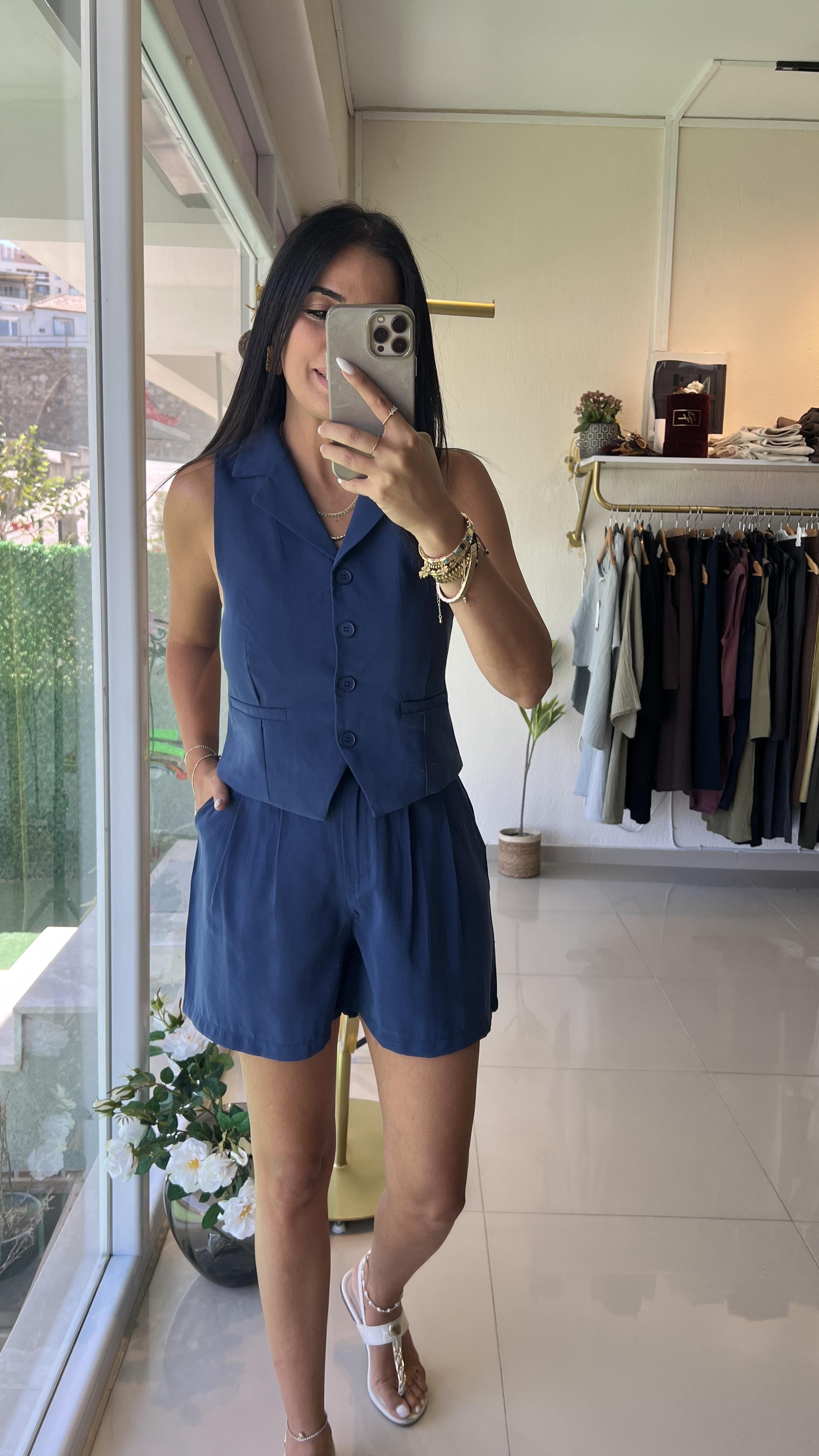 257164 ŞORT YELEK TAKIM MAVİ