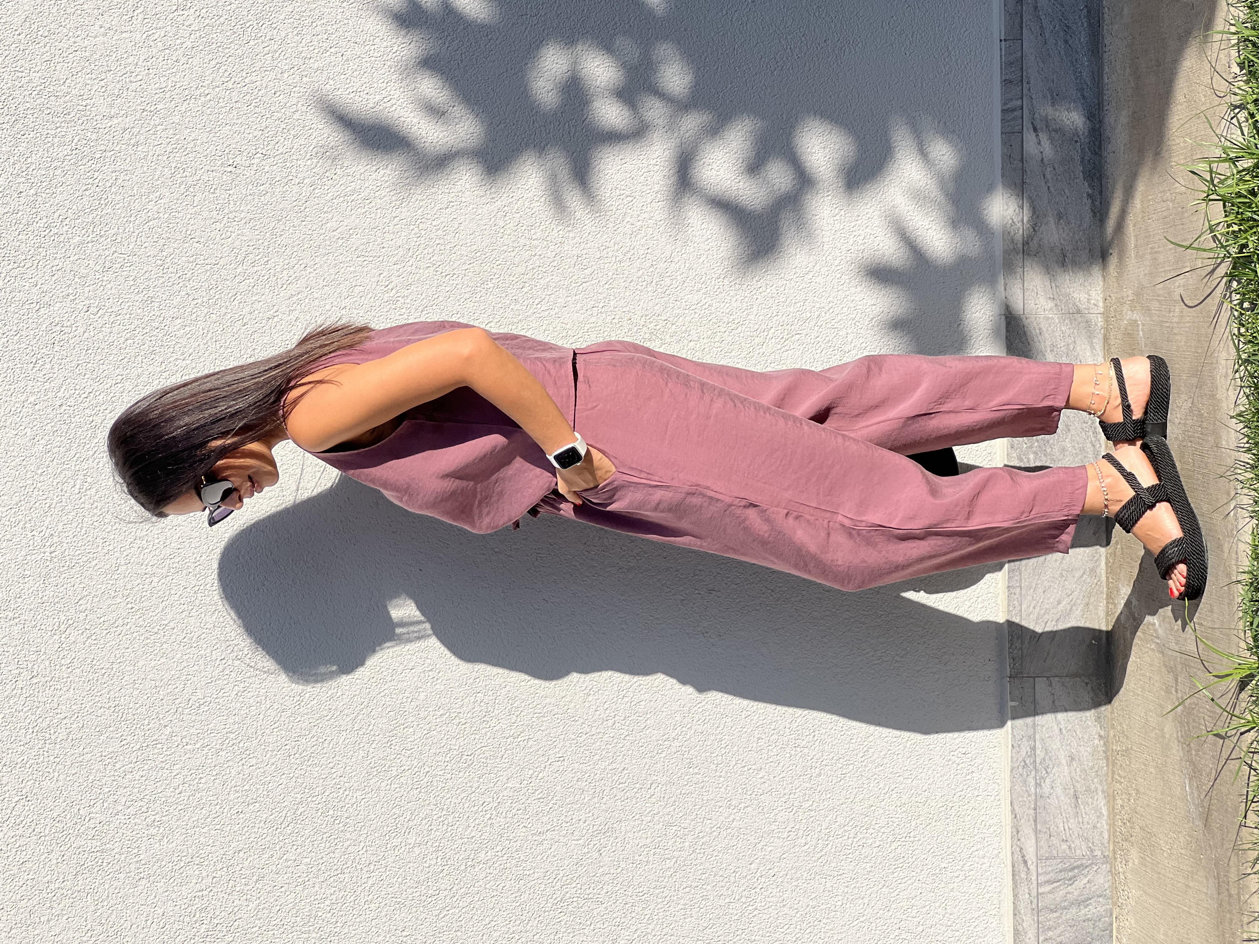 3089 Sofie Bluz Pantolon Takım Gül Kurusu