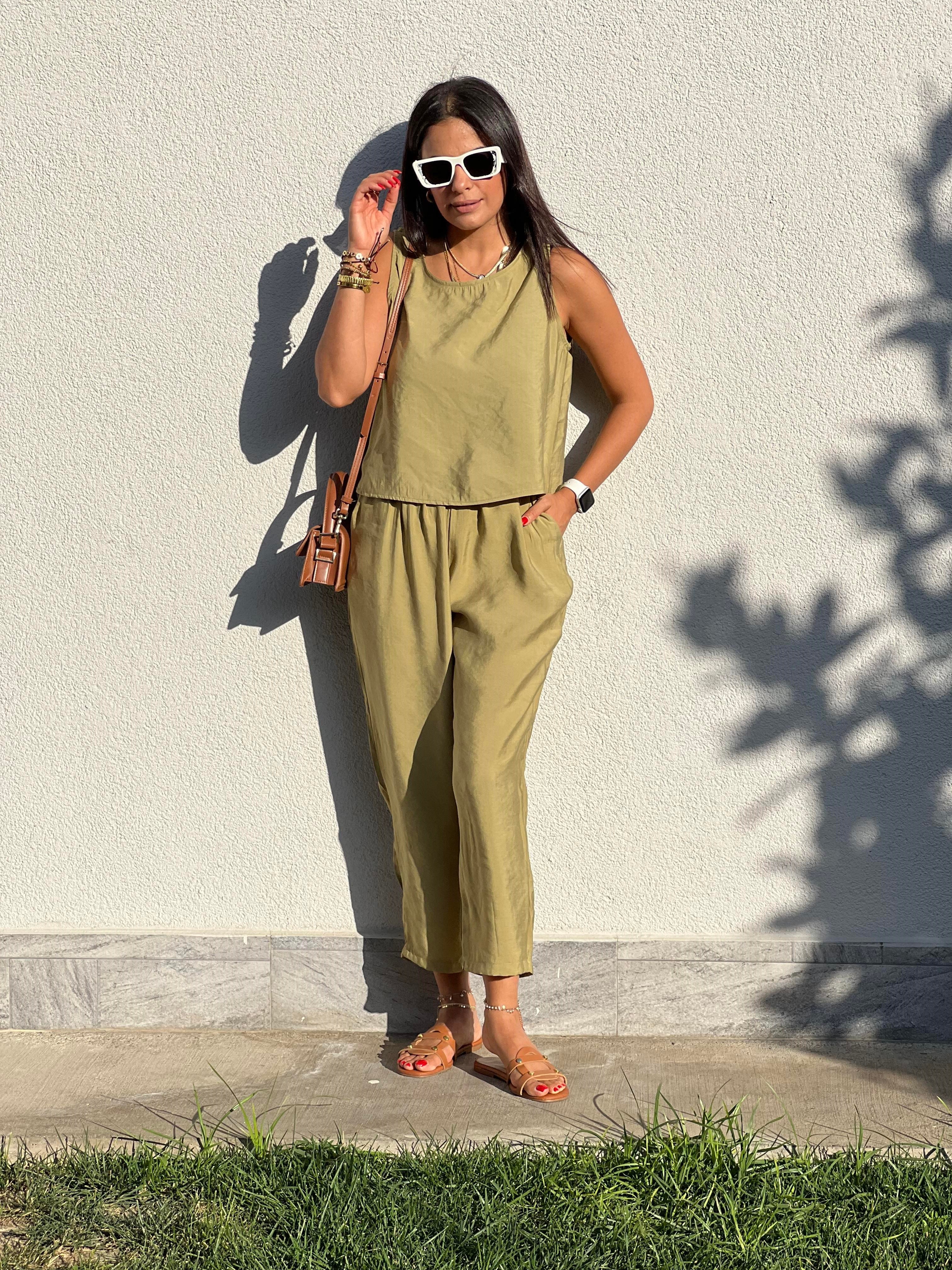 3089 Sofie Bluz Pantolon Takım Haki