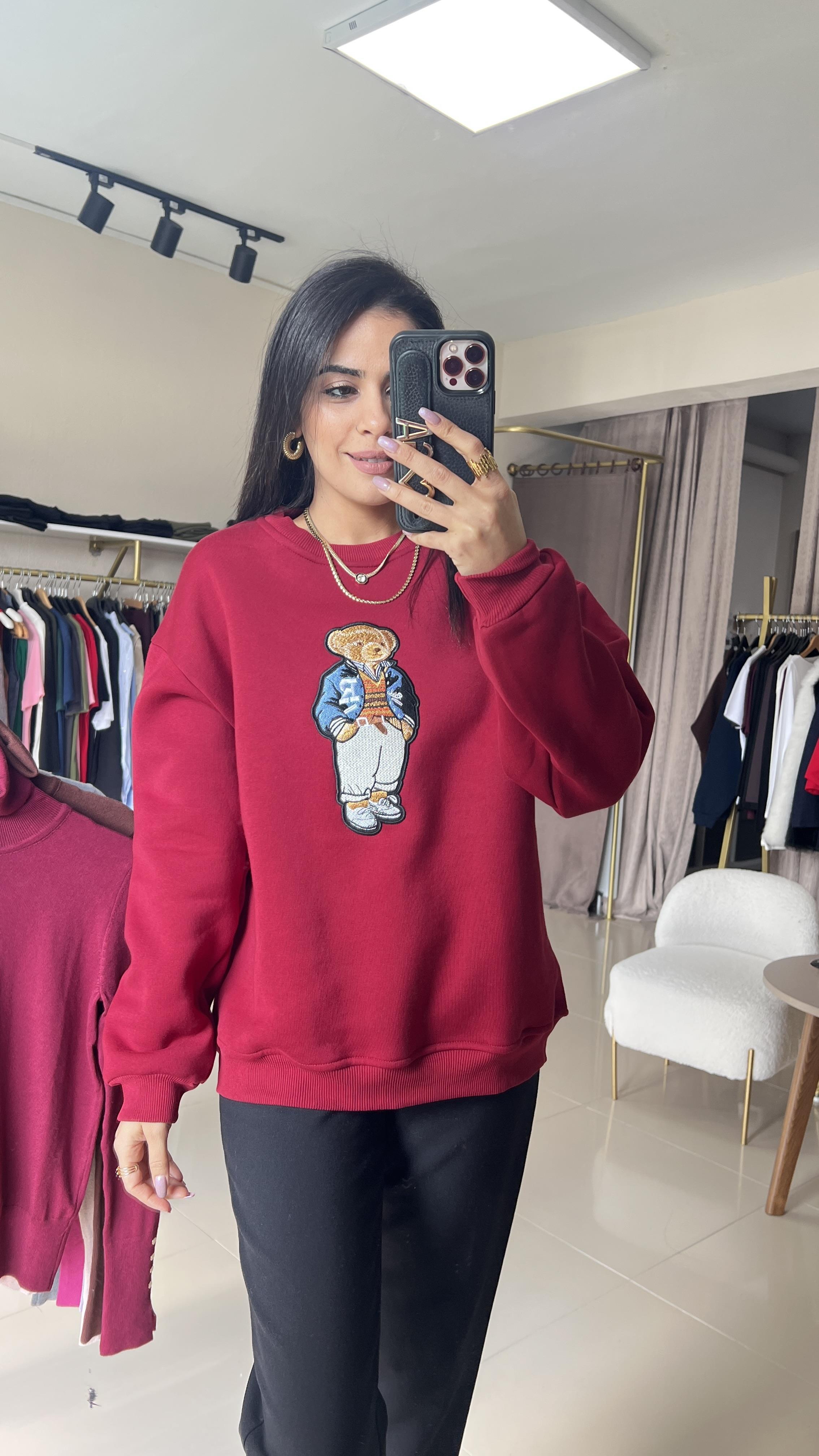 3162 NAKIŞLI SWEAT BORDO