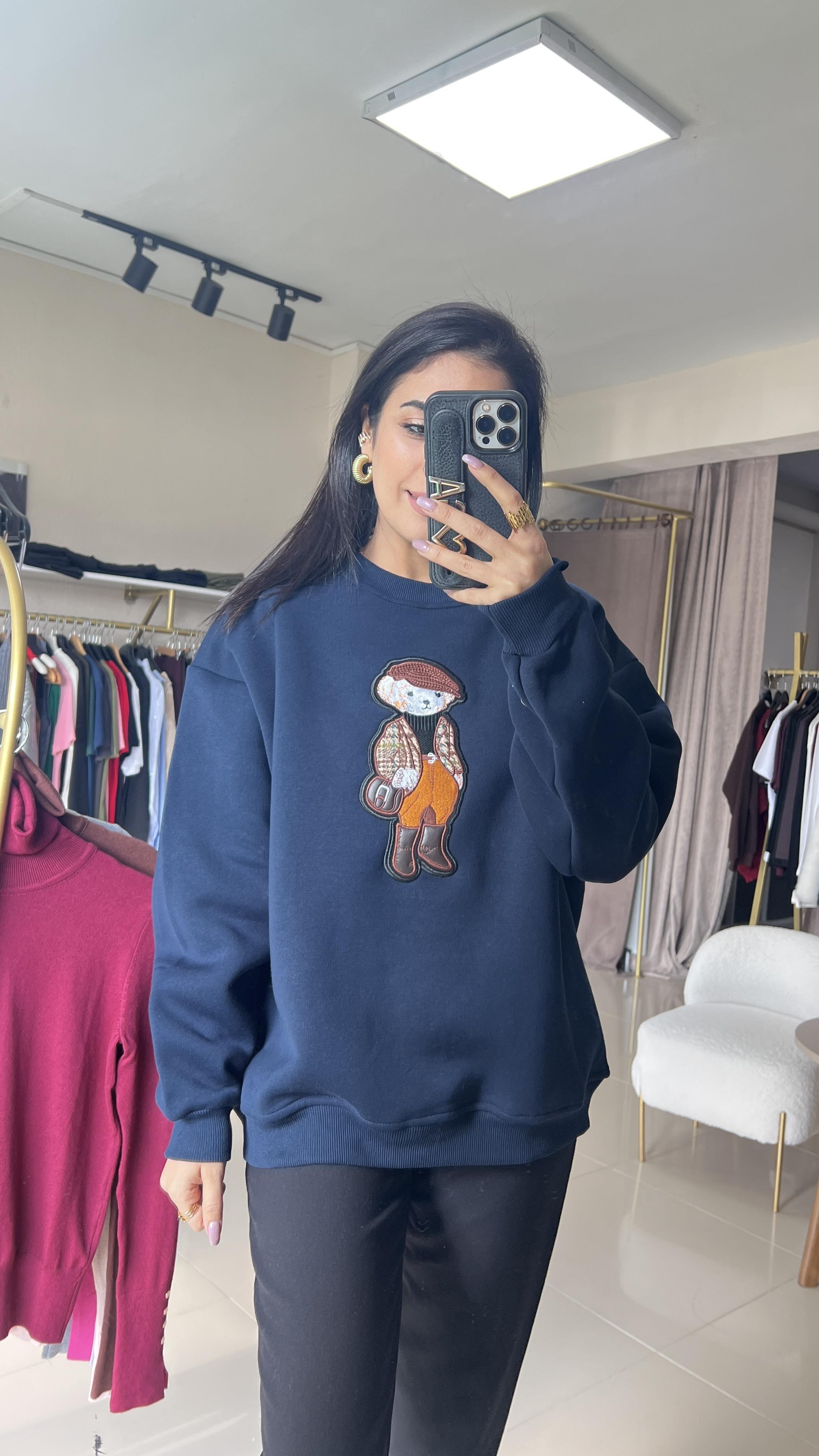 3162 NAKIŞLI SWEAT LACİVERT