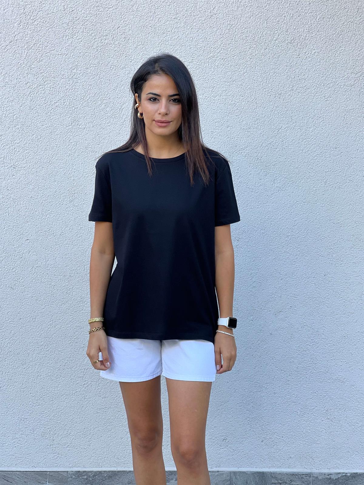 3471 Sıfır Yaka Tshirt Siyah