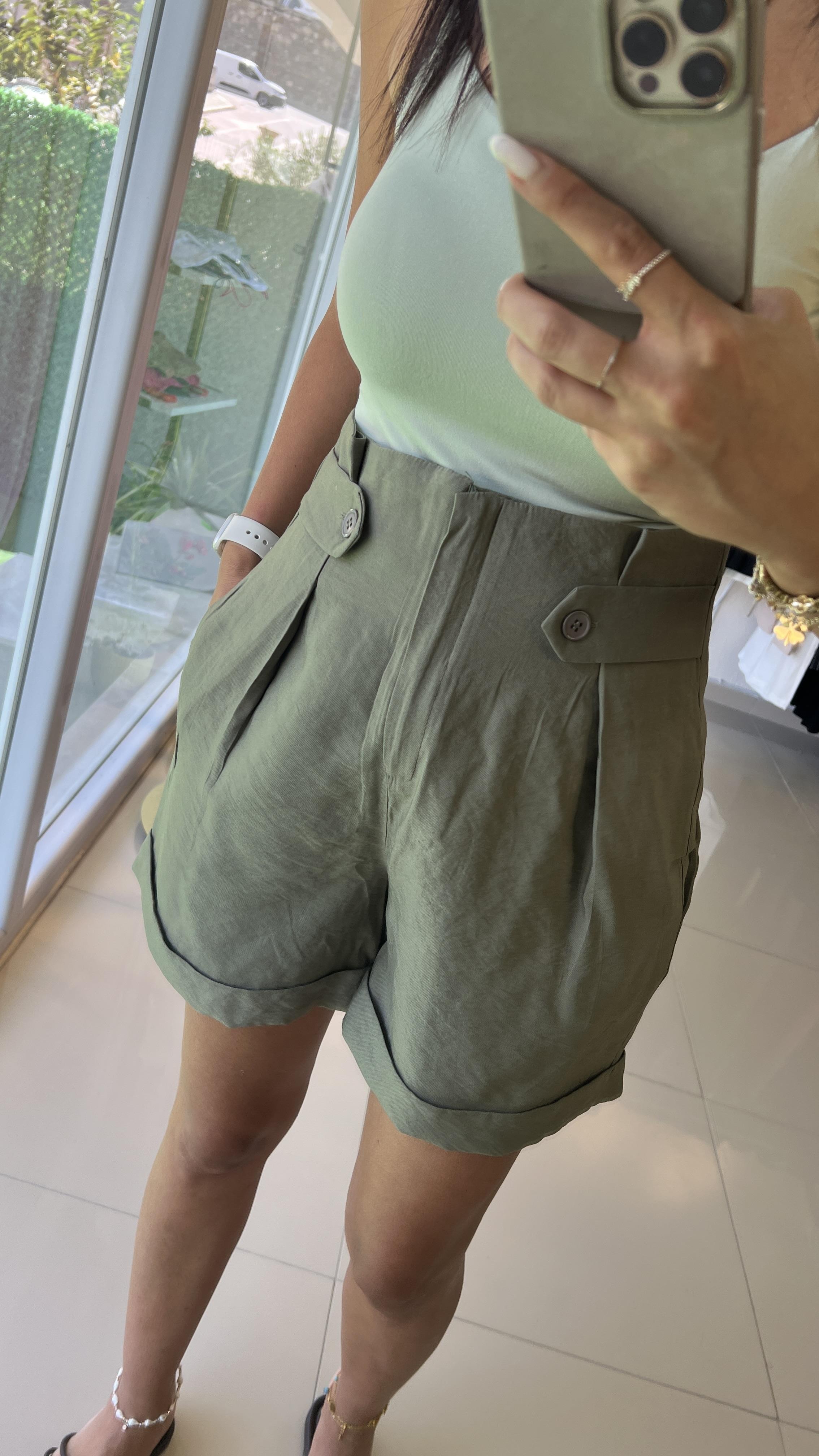 35072 TENSEL KUMAŞ ŞORT HAKİ