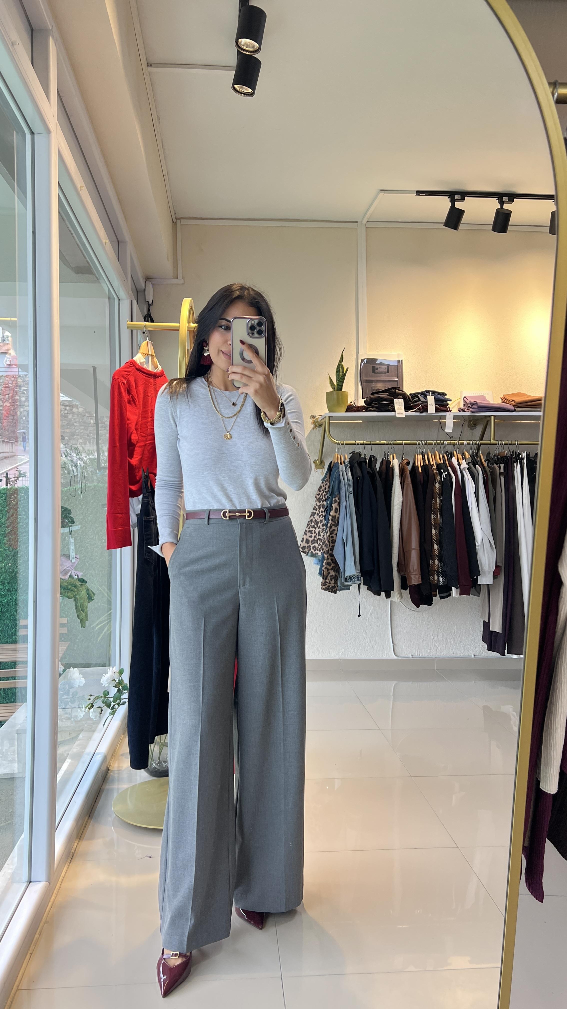 5190 KAROL PALAZZO PANTOLON GRİ