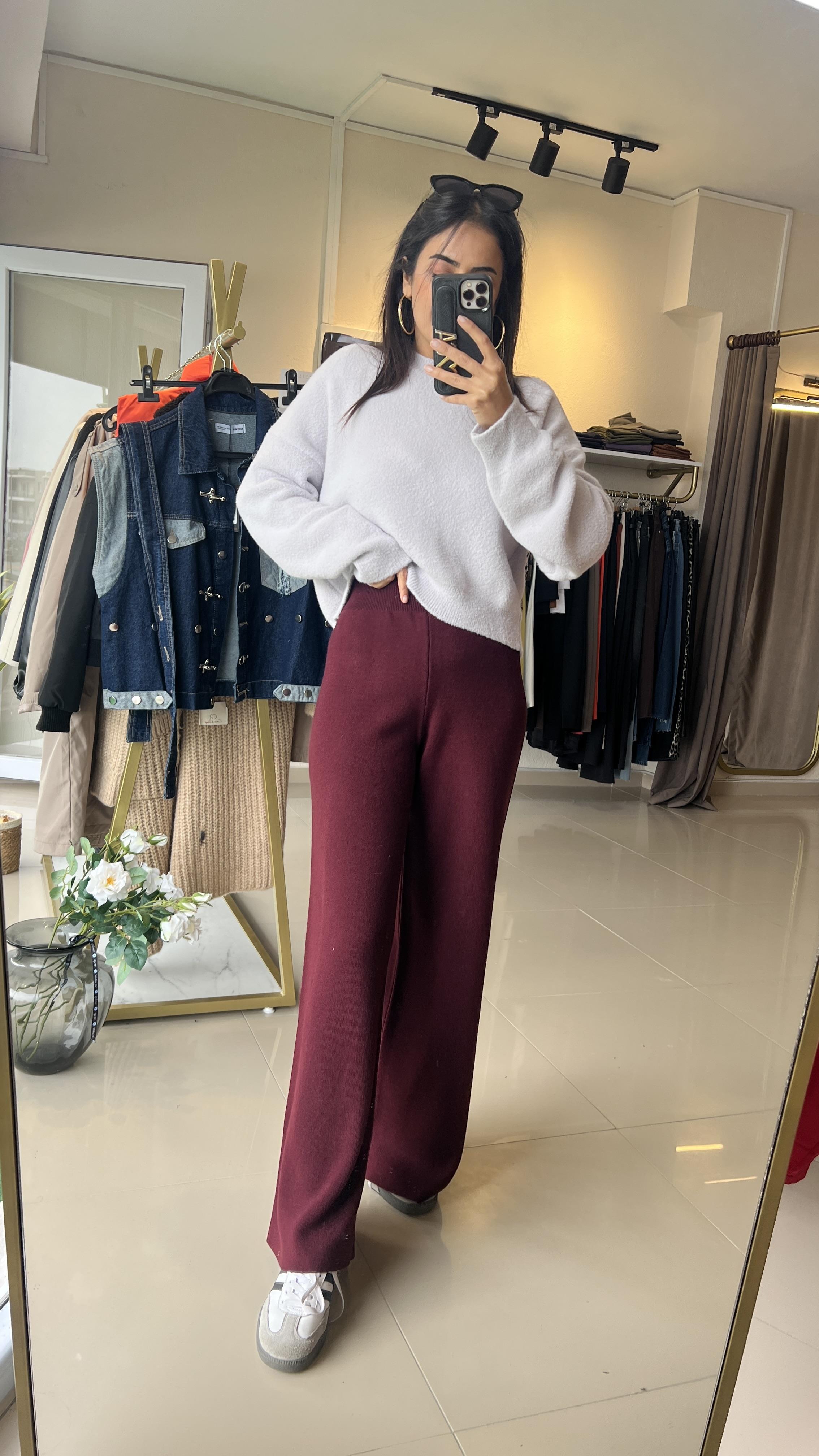 5254 TRİKO PANTOLON BORDO