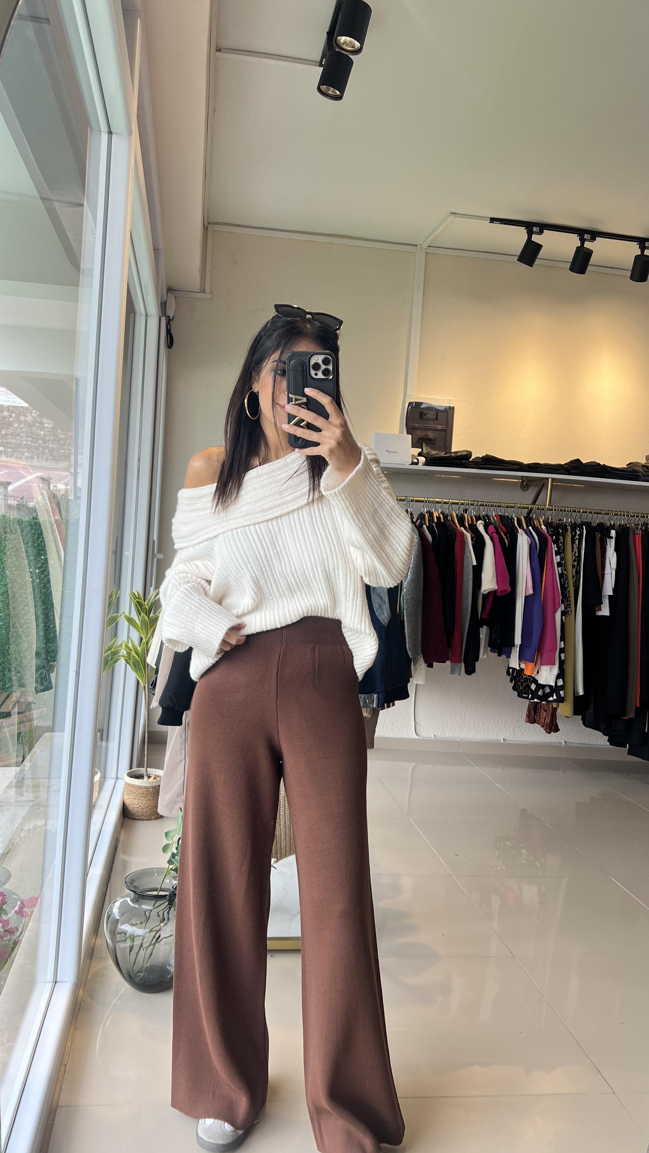 5254 TRİKO PANTOLON KAHVERENGİ