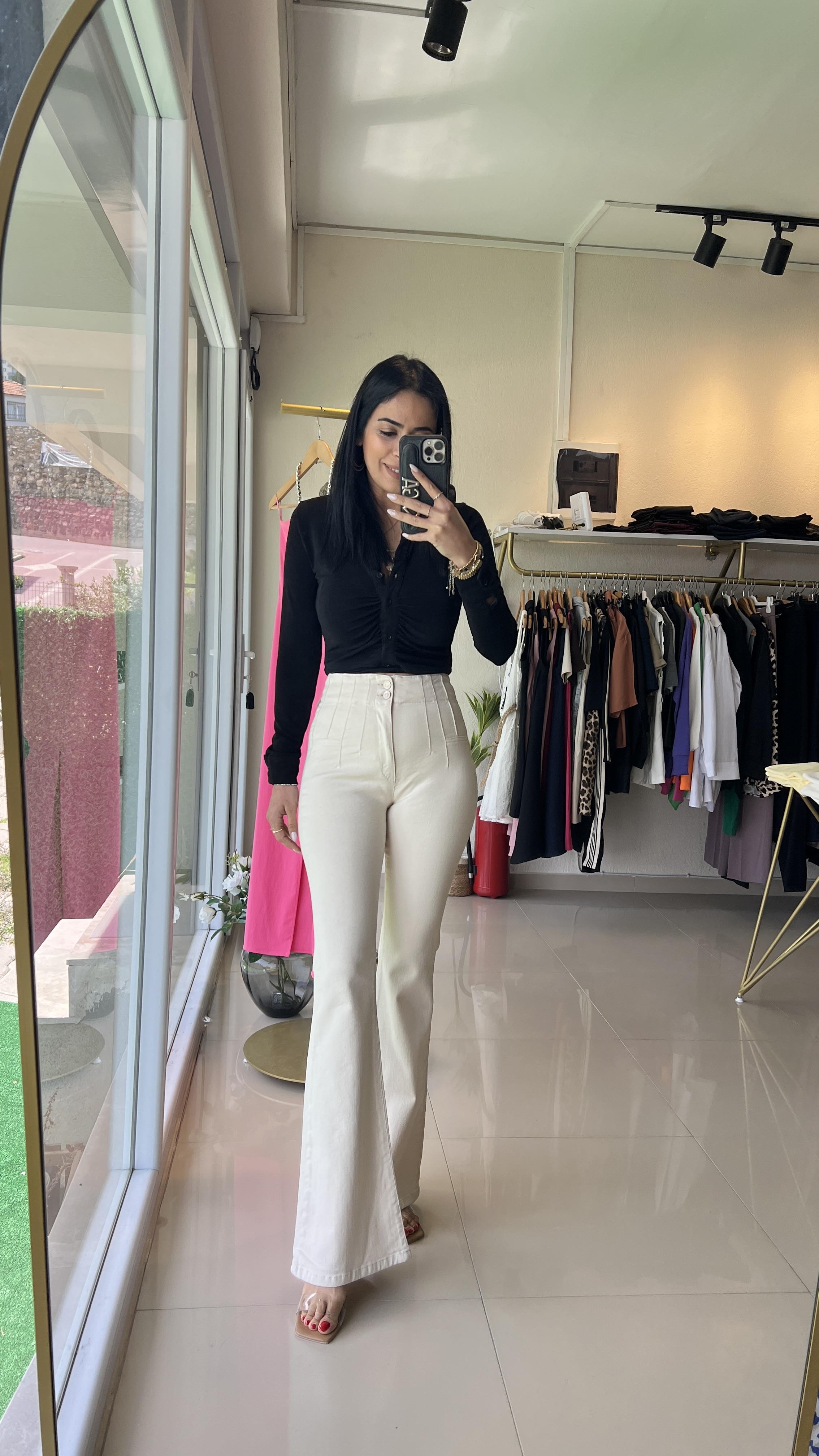7021-80 PENSLİ İSPANYOL JEAN KREM