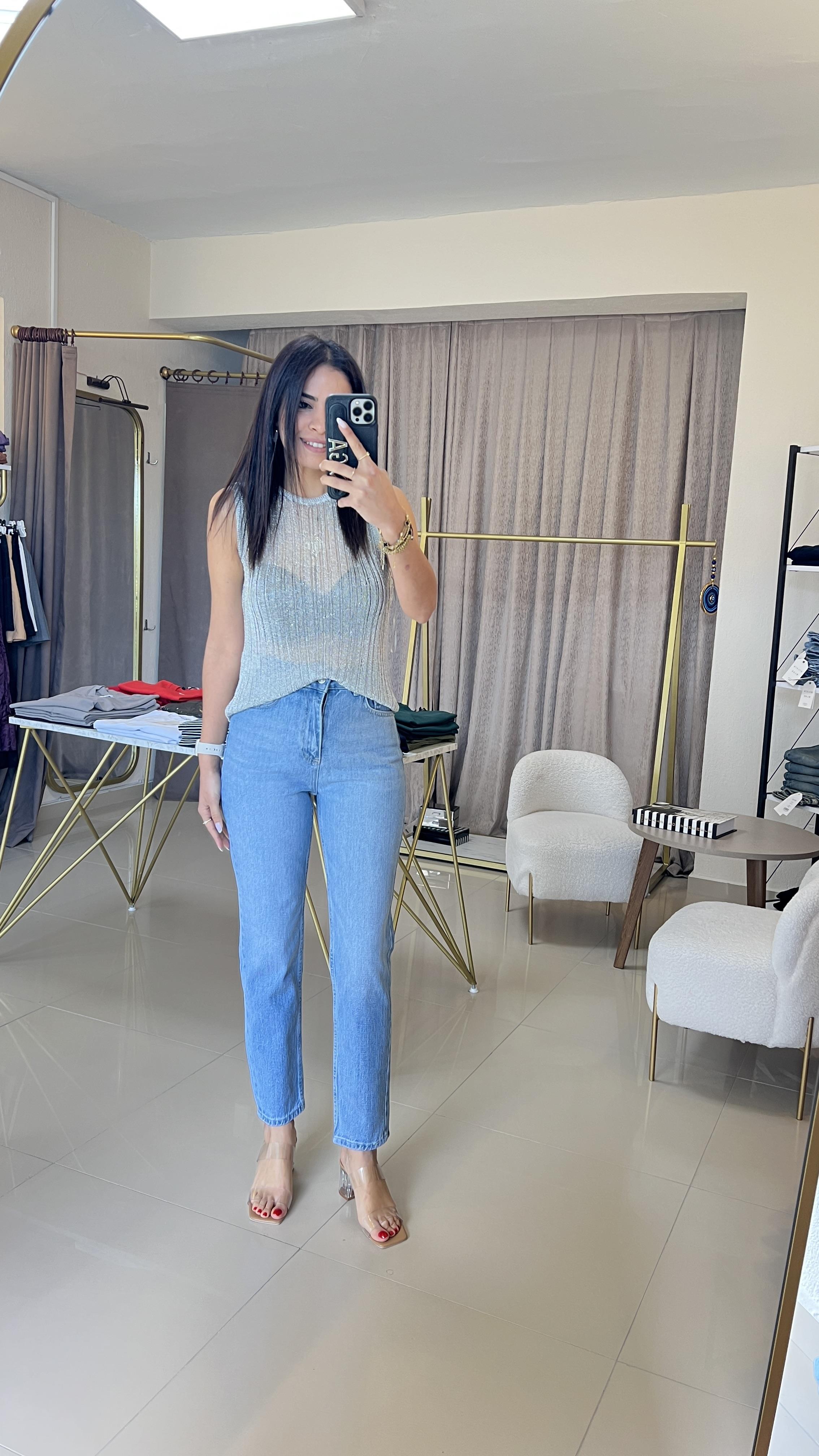 71786 SLİM MOM PANTOLON AÇIK MAVİ