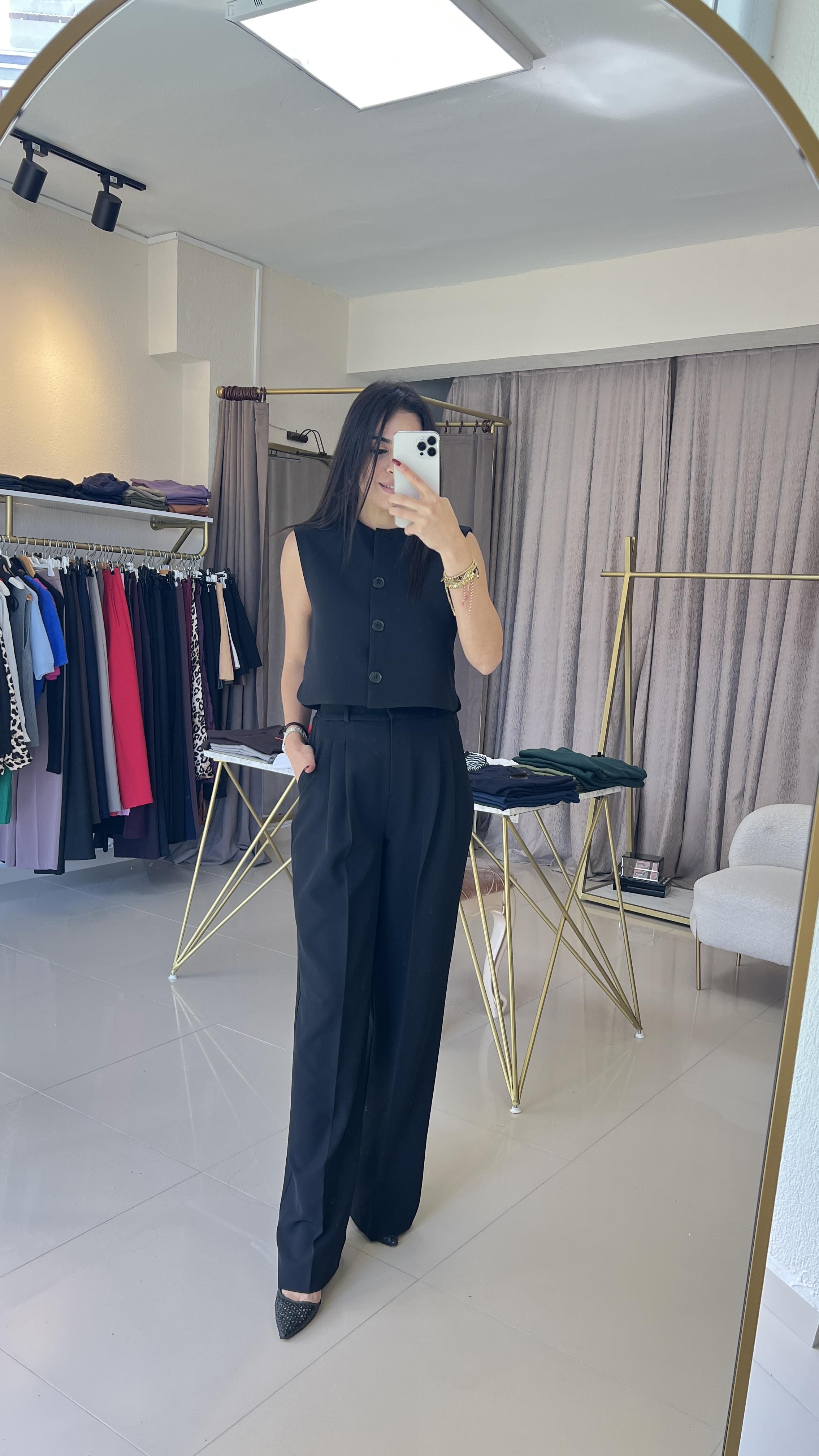 9188 YELEK PANTOLON TAKIM SİYAH