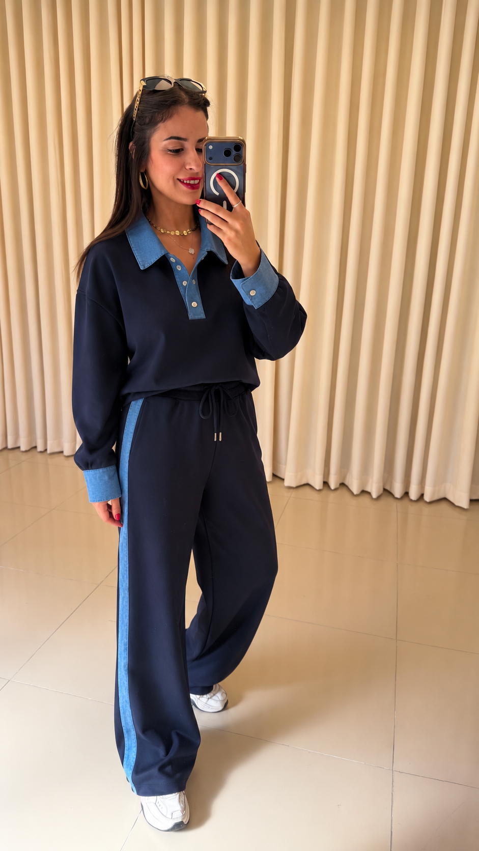 Kot Garnili Sweat Takım Lacivert