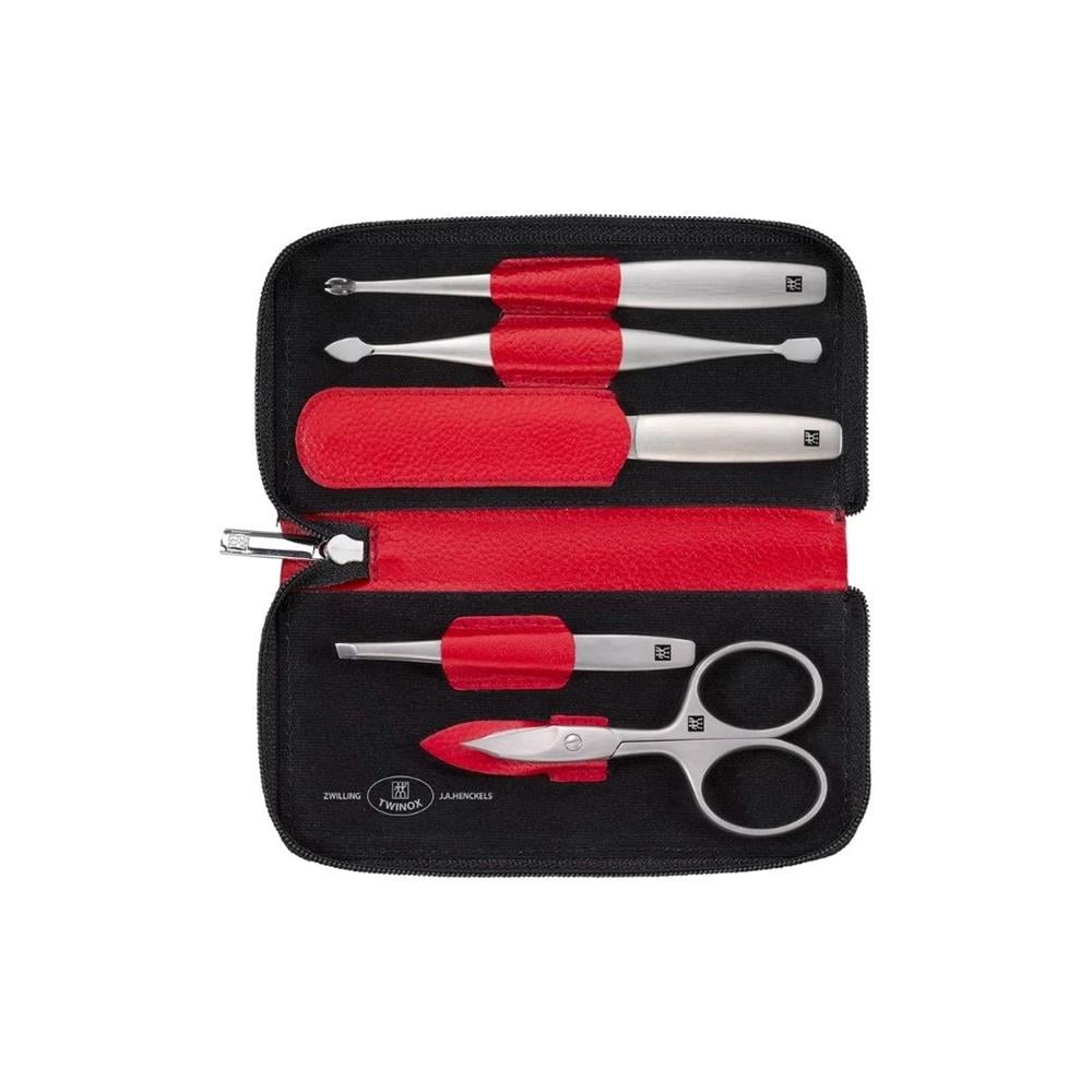 FERMUARLI SIĞIR DERİSİ ÇANTALI 5 PARÇA MANİKÜR SETİ