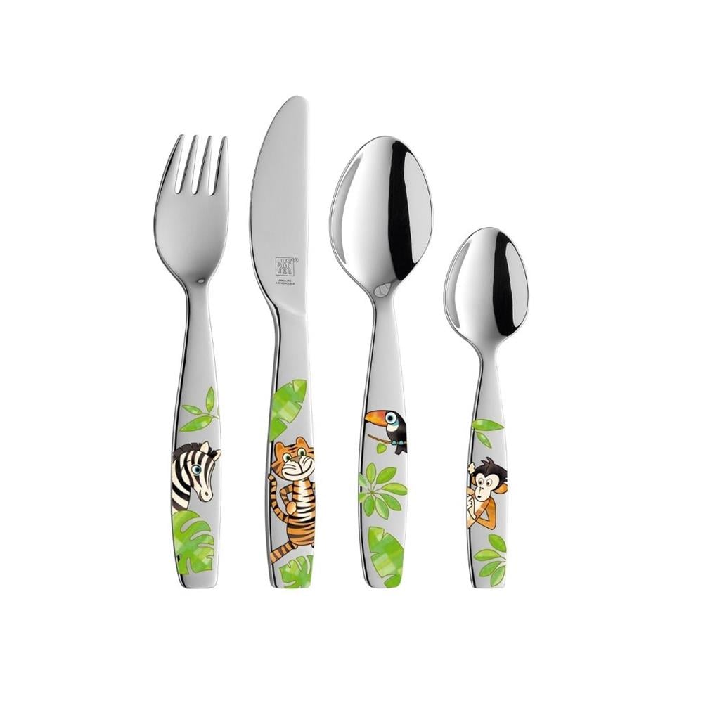 JUNGLE ÇOCUK ÇATAL KAŞIK BIÇAK SETİ - 4 PARÇA