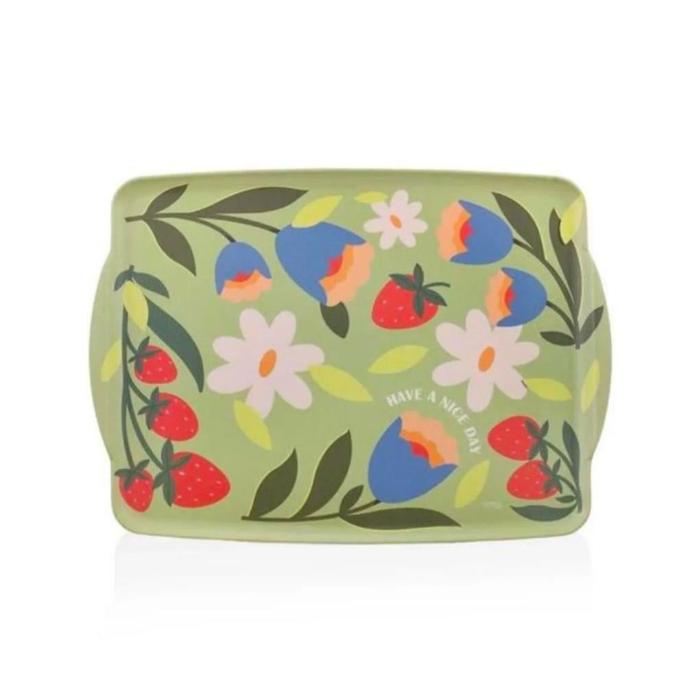 SPRİNG KAYDIRMAZ TEPSİ YEŞİL 42X30 CM