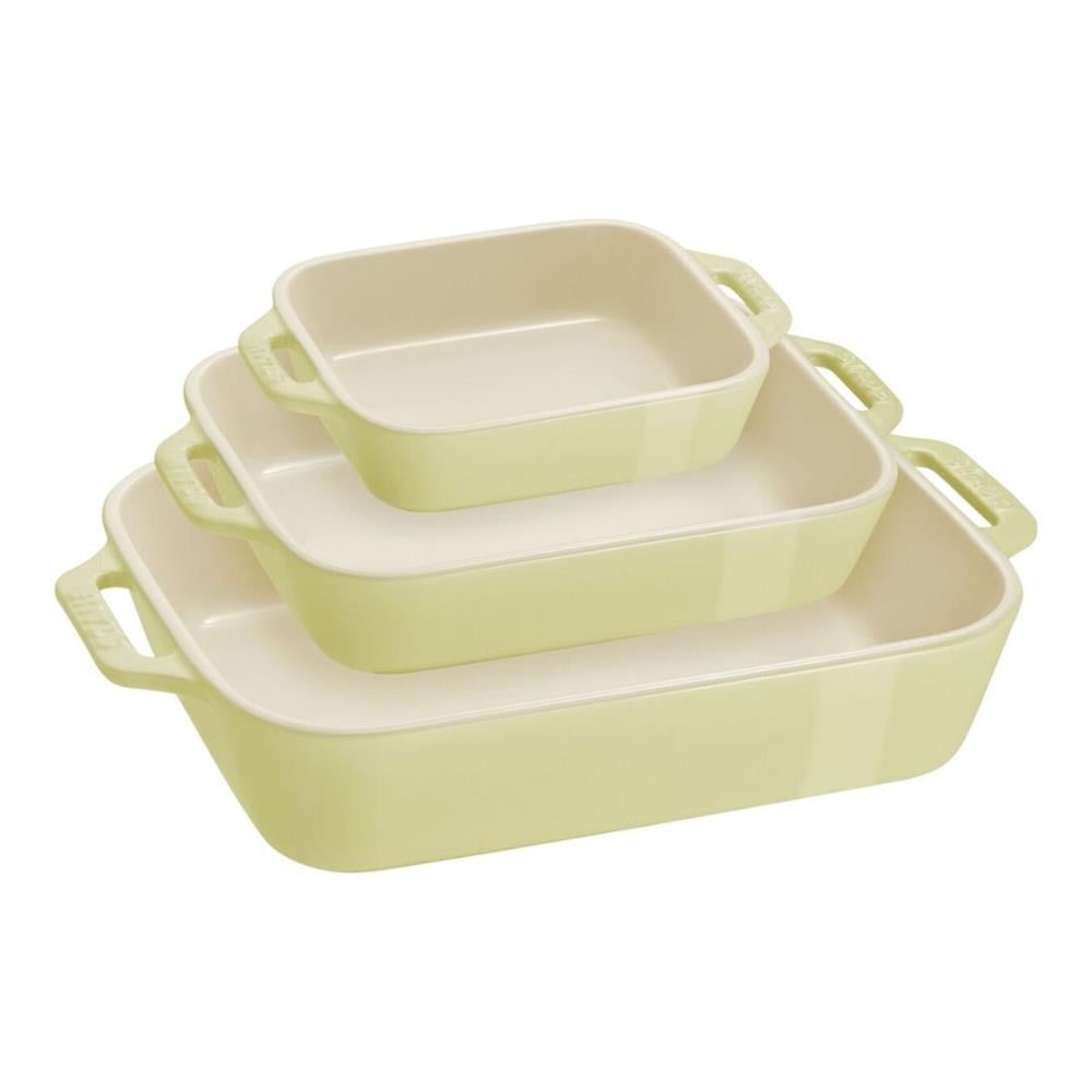 Zwilling Sermik 3 Parça Dikdörtgen Fırın Kabı Seti, Limon Yeşili