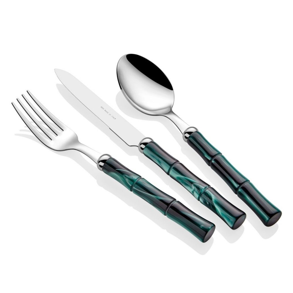 BAMBOO YEŞİL 24 PARÇA ÇATAL BIÇAK SETİ