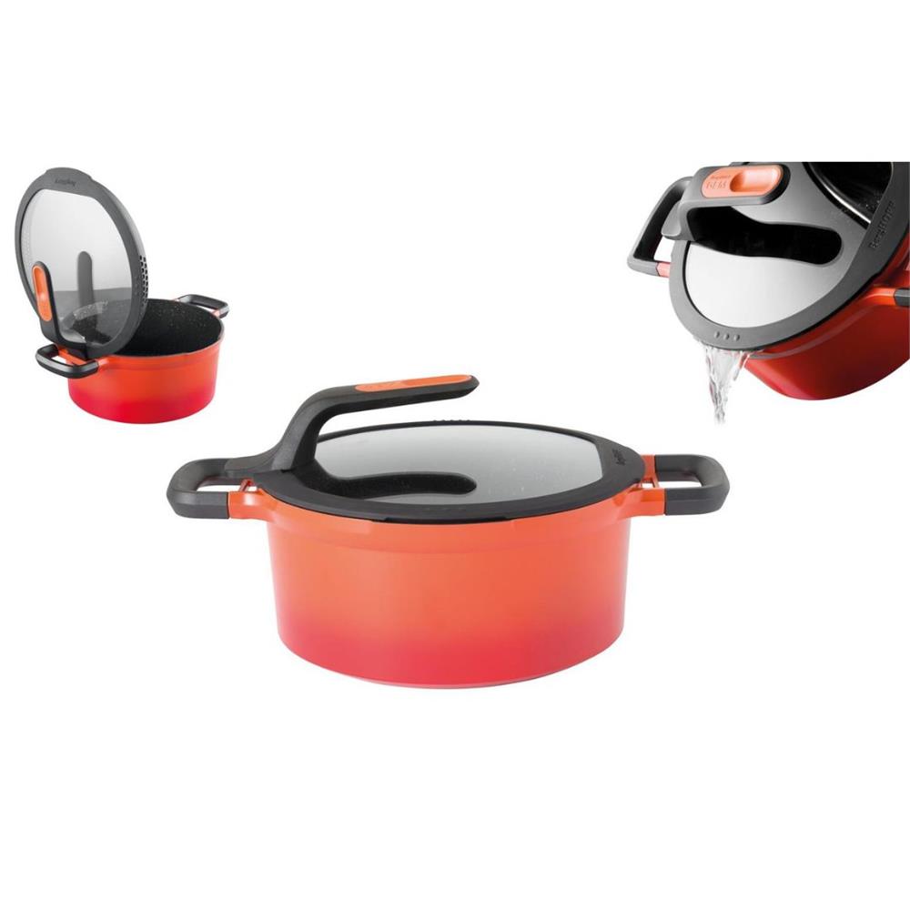 BergHOFF Gem Stay Cool Derin Tencere Turuncu 28 Cm
