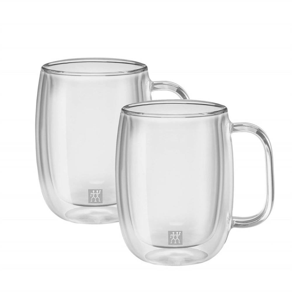 ÇİFT CAMLI KULPLU 2'Lİ KAHVE BARDAĞI SETİ - 355 ML