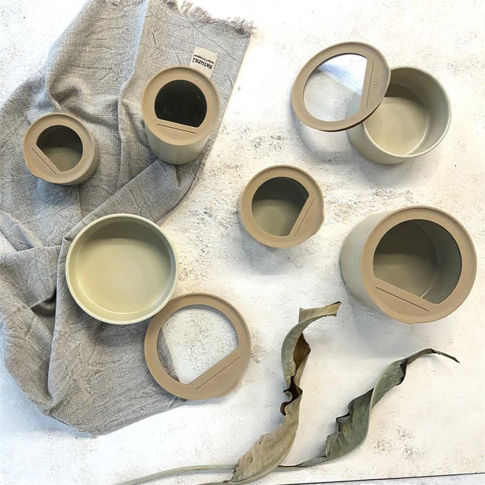 Fika One Seramik Saklama Kap Seti 6 Prç. Bej