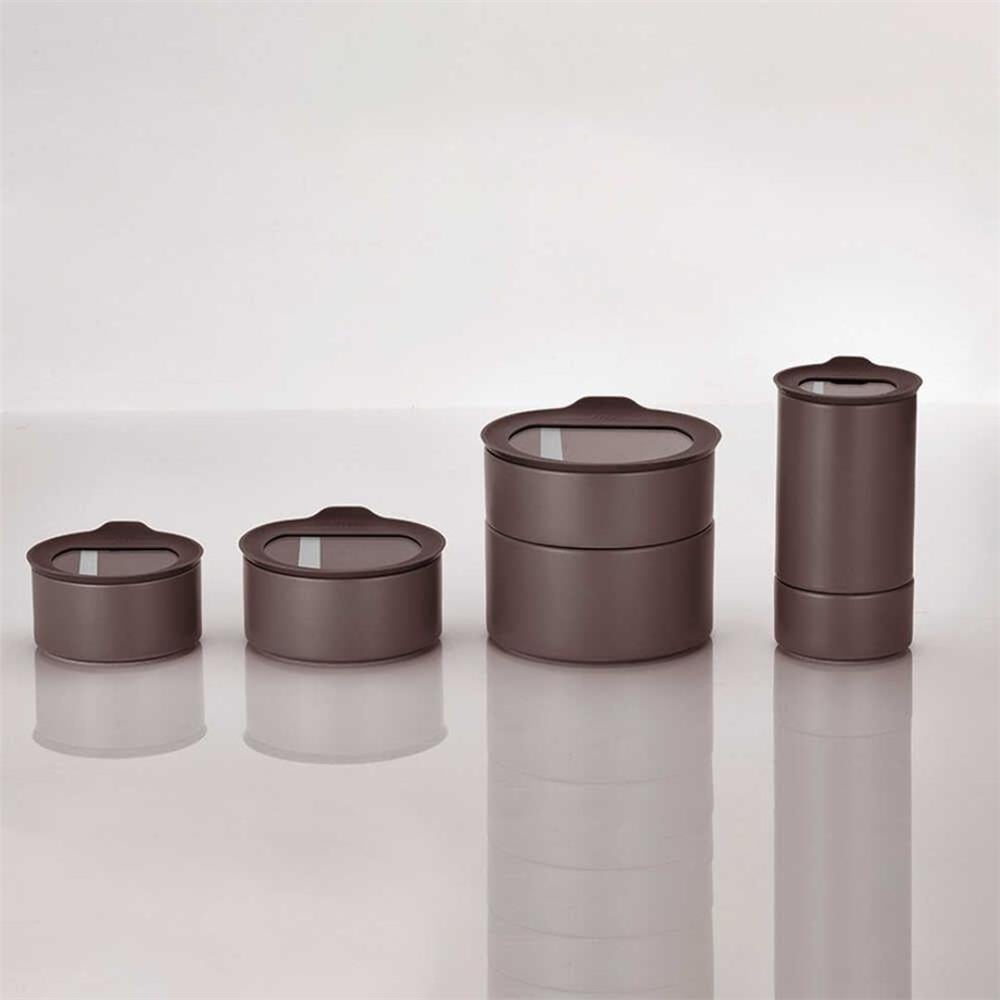 Fika One Seramik Saklama Kap Seti 6 Prç. Gri