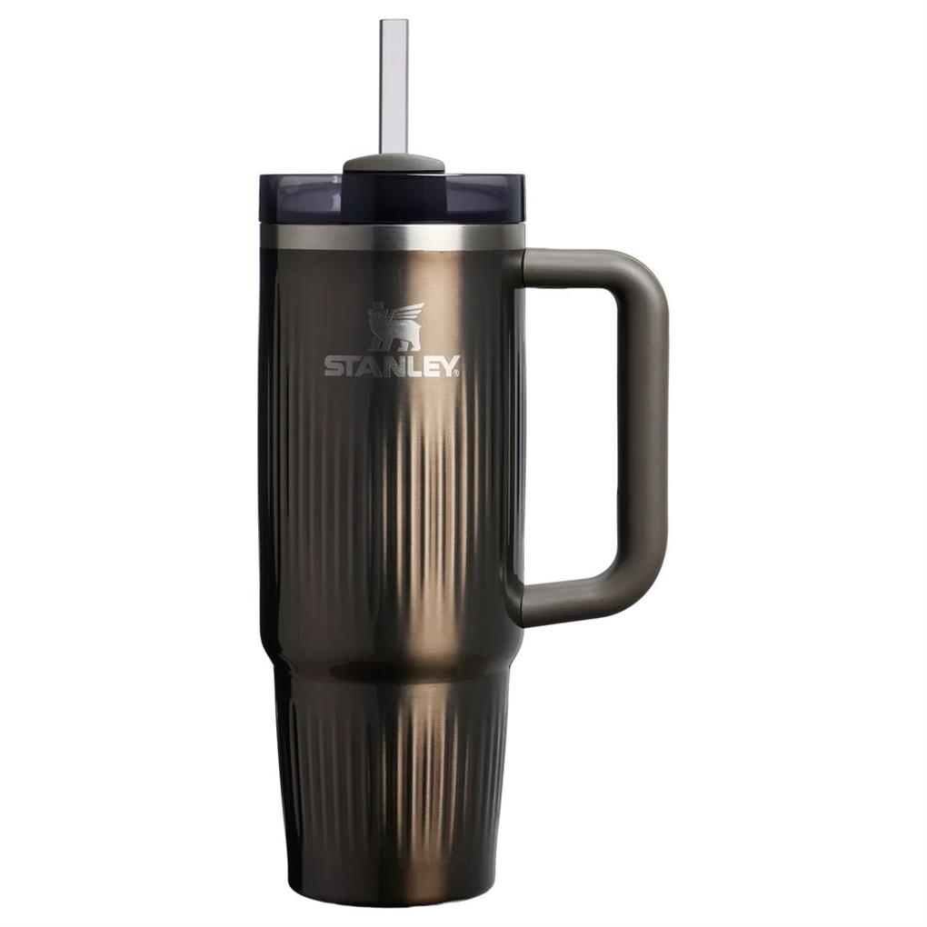 Quencher® H2.0 Fluted Tumbler Pipetli Termos Bardak | 0.89 LT - Gunmetal Shine