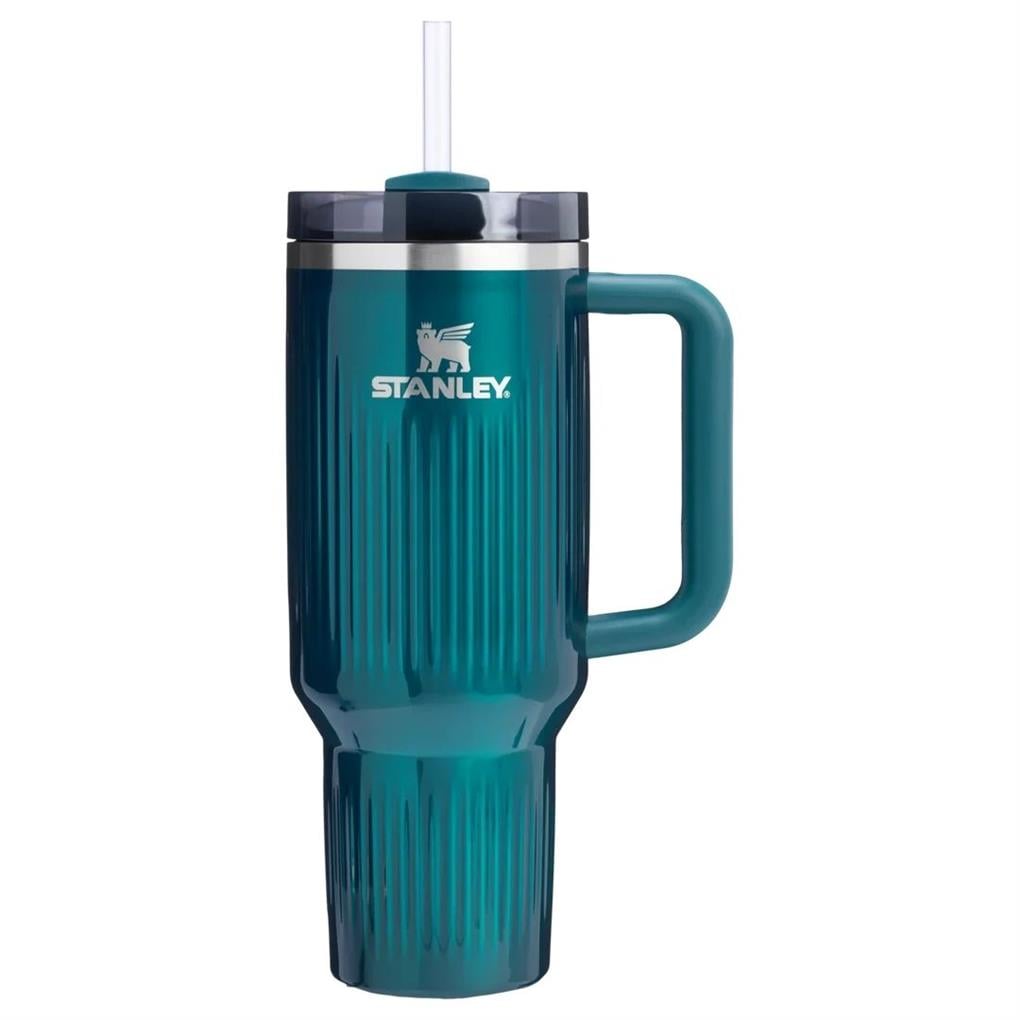 Quencher® H2.0 Fluted Tumbler Pipetli Termos Bardak | 1.18L - Açık Mavi
