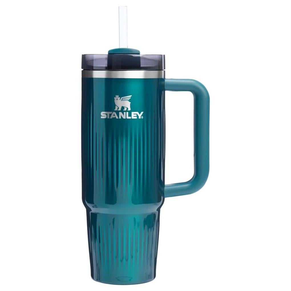 Quencher® H2.0 Fluted Tumbler Pipetli Termos Bardak | 0.89 LT - Açık Mavi