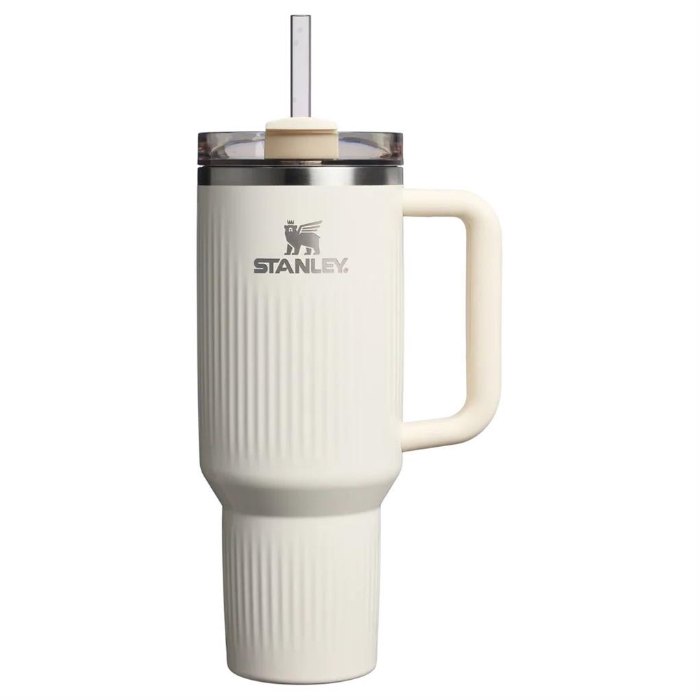 Quencher® H2.0 Fluted Tumbler Pipetli Termos Bardak | 1.18L - Krem