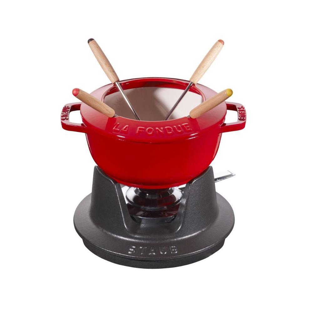 Staub Döküm Fondü Seti, Kiraz, 16 cm 8 Parça