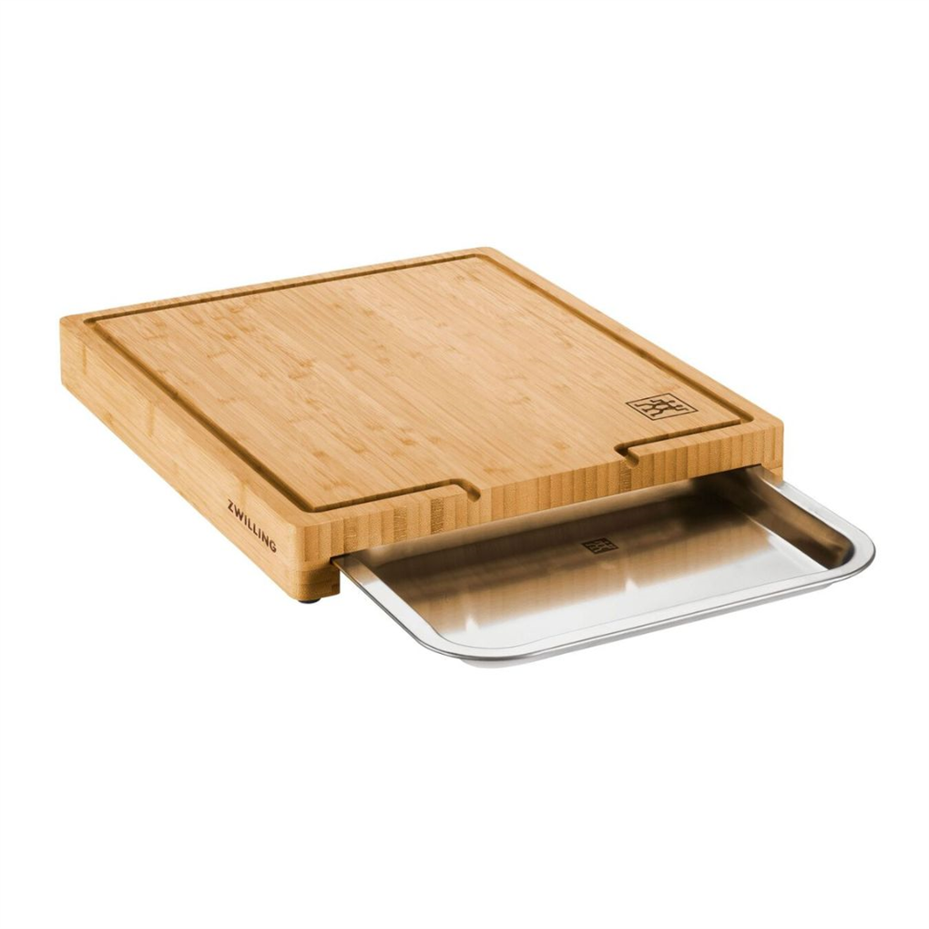 Zwilling BBQ+ Kesme Tahtası ve Paslanmaz Çelik Tepsili Set - 39 cm x 30 cm, Bambu