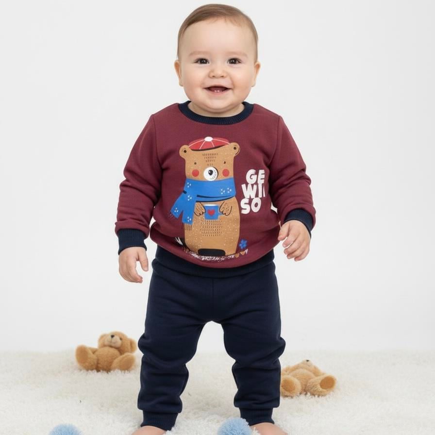 Üç İplik Baskılı Bebek Takımı