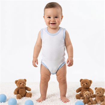 Beyaz Çıtçıtlı Atlet Bebek Badi 0-3-18 Ay