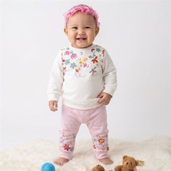 Çiçek Baskılı Mevsimlik Bebek Takımı 0-3-6-9 Ay