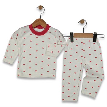 Fitilli Kalpli Pijama Takımı 9-12-18 Ay