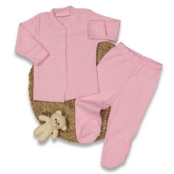 Fitilli Önden Çıtçıtlı 2'li Eşofman Takımı 0-3 Ay