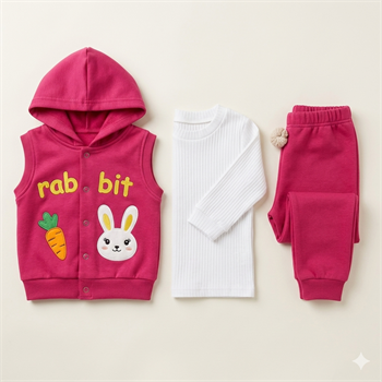 Kapşonlu 3'lü Takım 0/6 Ay