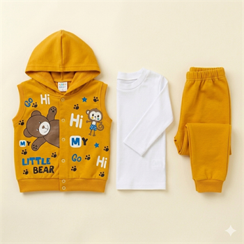 Kapşonlu 3'lü Takım 0/6 Ay