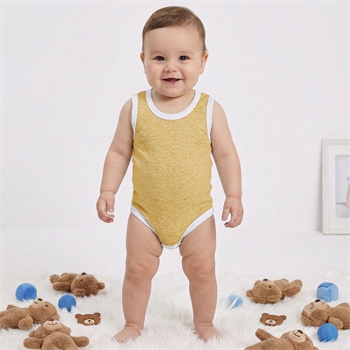 Sarı Çıtçıtlı Atlet Bebek Badi 0-3-6 Ay