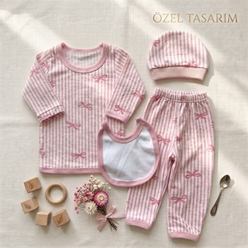 Süprem Kumaş Kışlık 4'lü Bebek Takımı 3 Ay