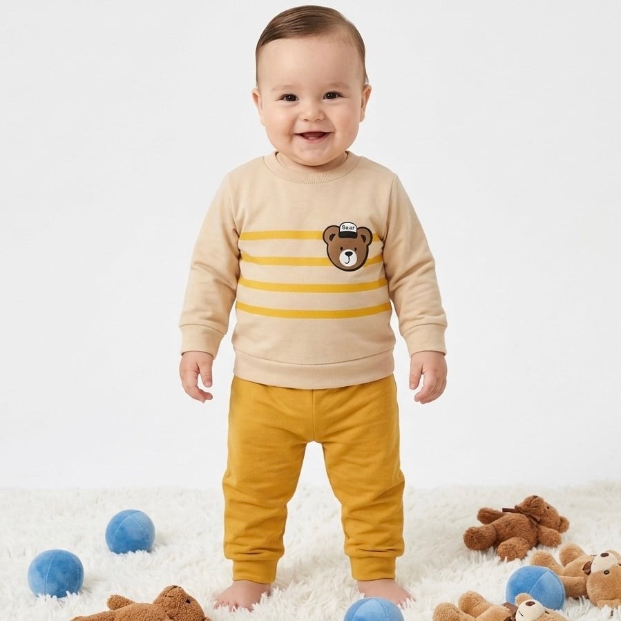 Ayıcık Baskılı Mevsimlik Bebek Takımı 3-6-9 Ay