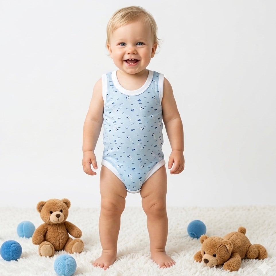 Balık Baskılı Atlet Badi 6-24 Ay