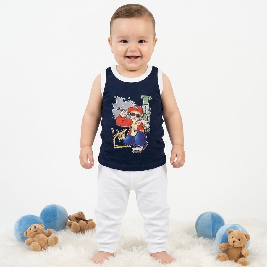 Baskılı Bebek Atlet 6 Ay