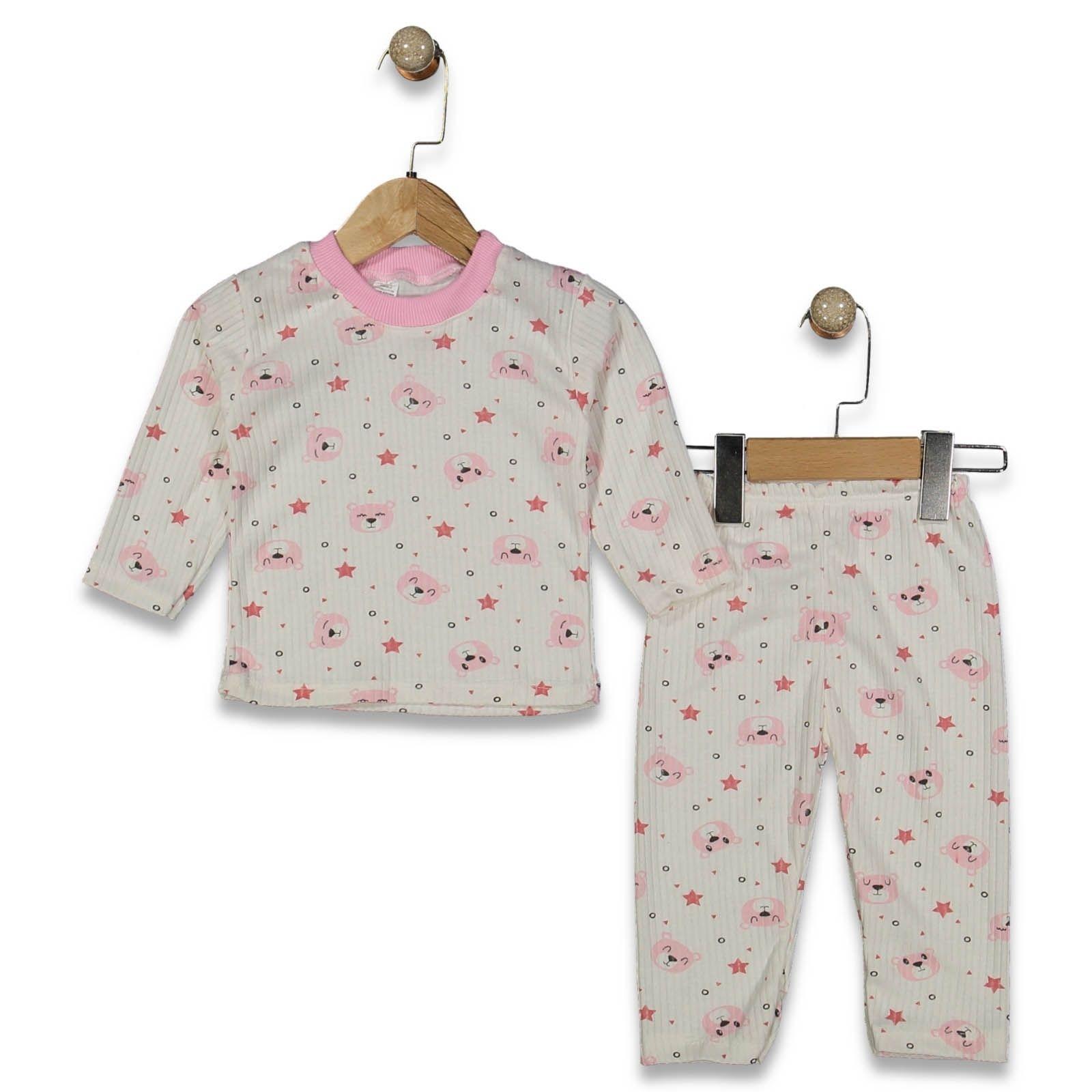 Fitilli Ayıcıklı Pijama Takımı 9-12-18 Ay
