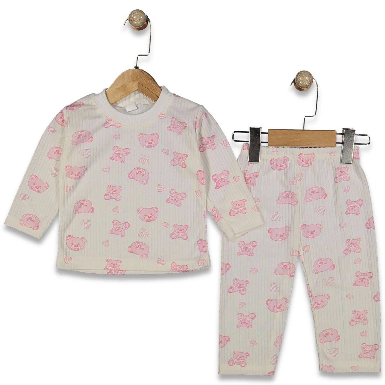 Fitilli Ayıcıklı Pijama Takımı 9-12-18 Ay