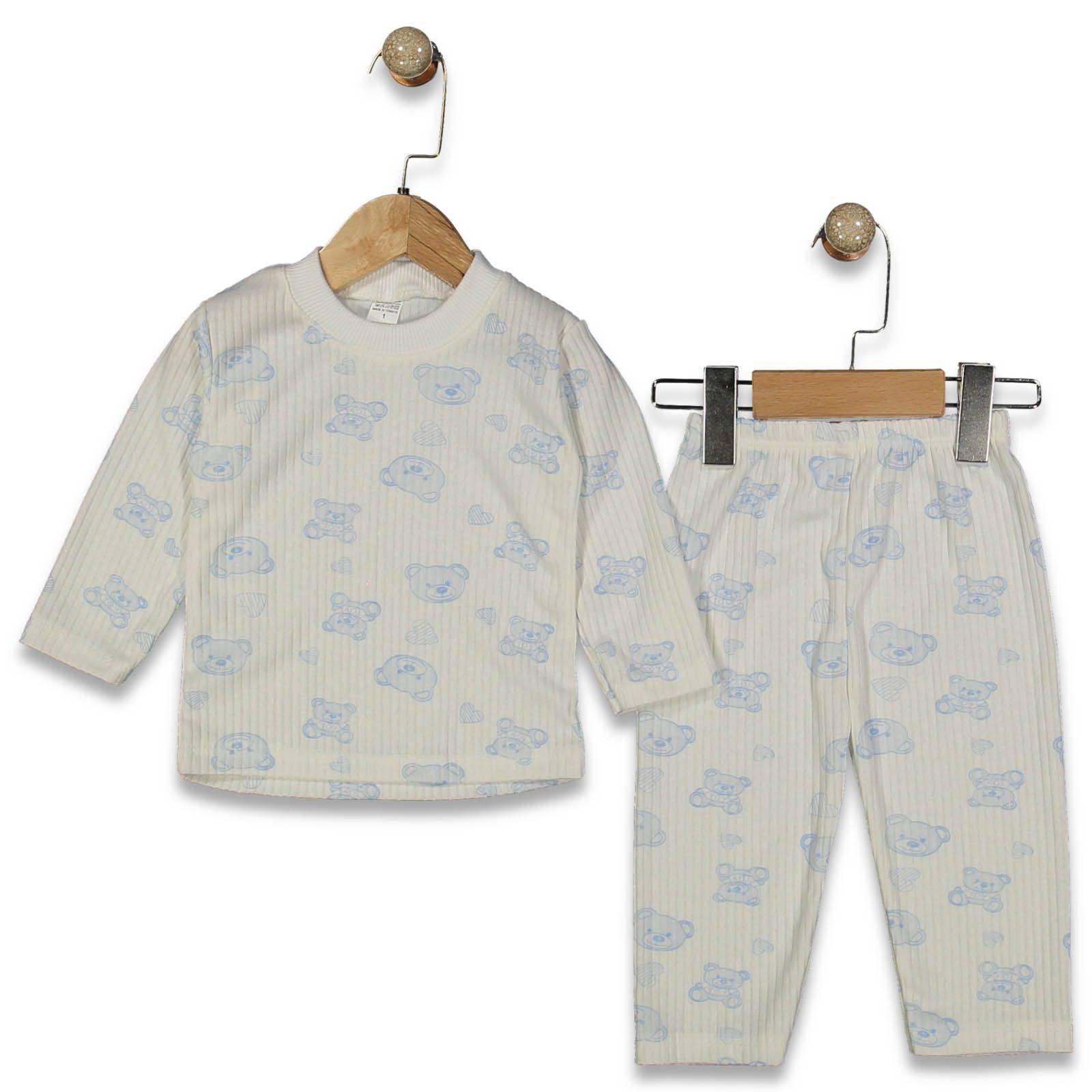 Fitilli Ayıcıklı Pijama Takımı 9-12-18 Ay