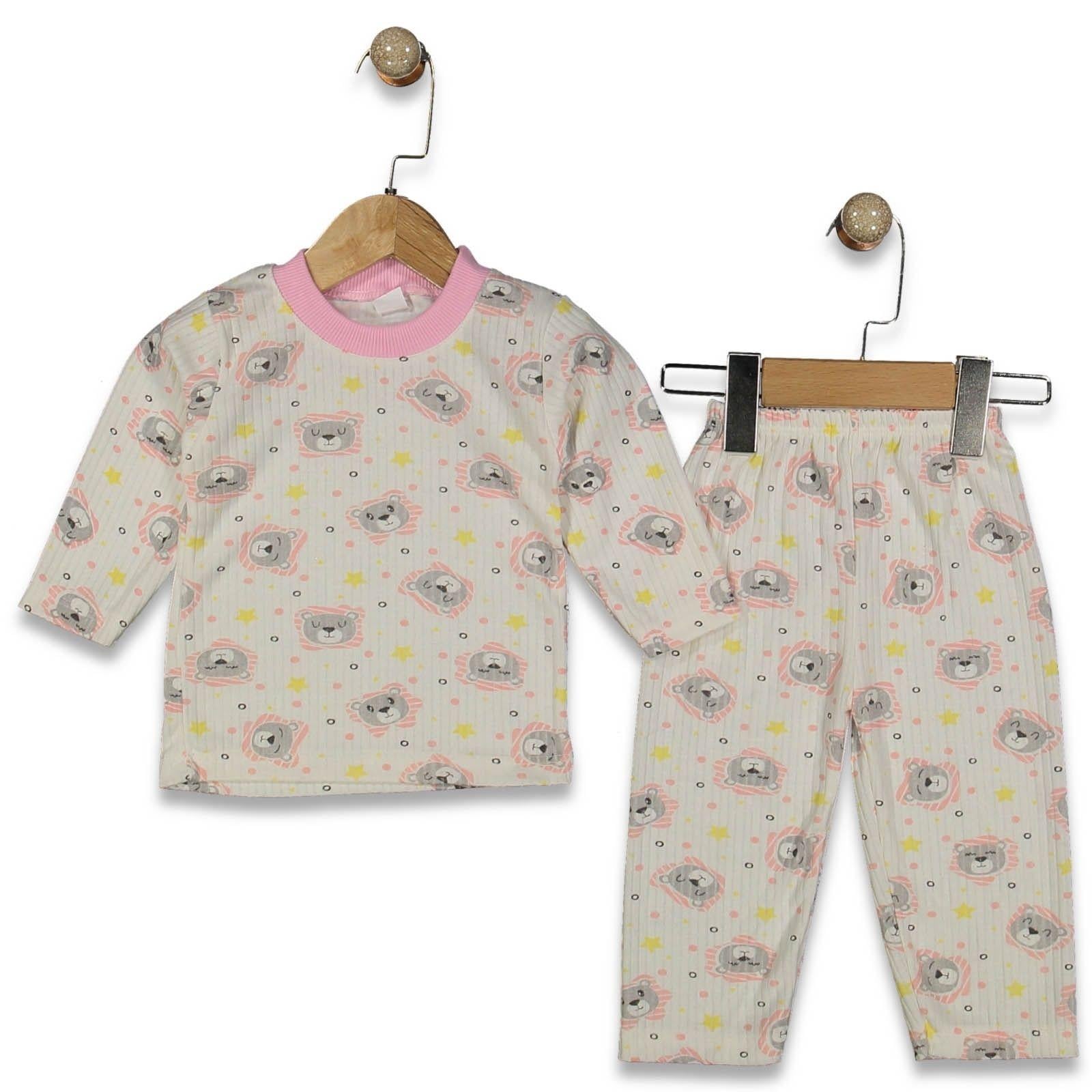 Fitilli Ayıcıklı Pijama Takımı 9-12-18 Ay
