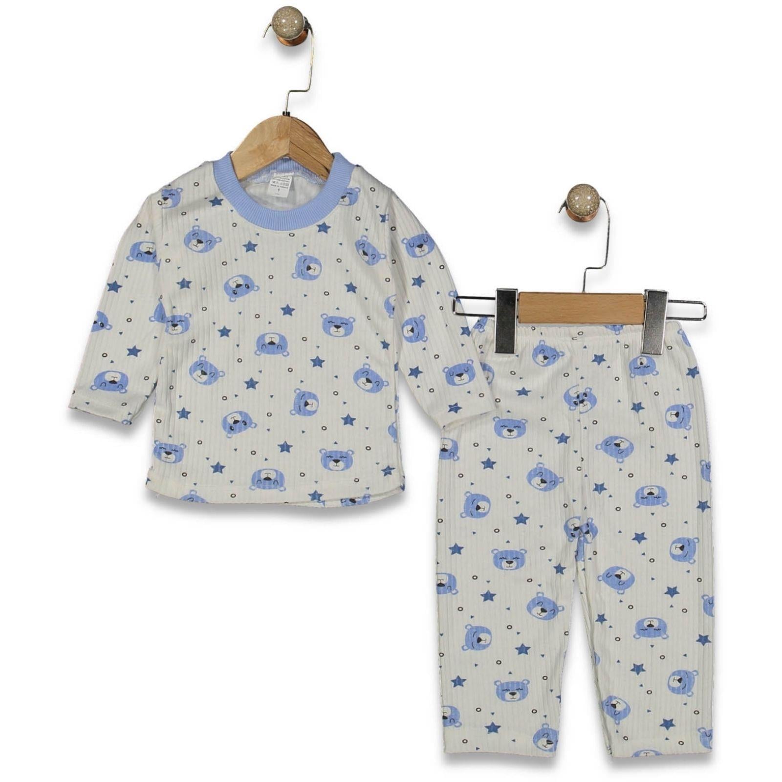 Fitilli Ayıcıklı Pijama Takımı 9-12-18 Ay