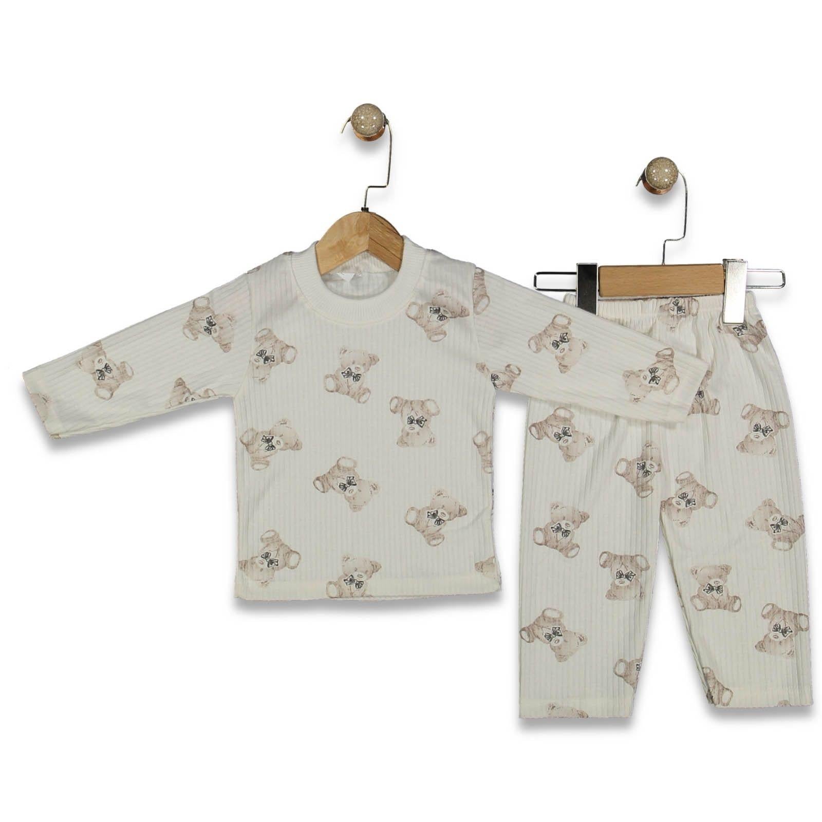 Fitilli Ayıcıklı Pijama Takımı 9-12-18 Ay