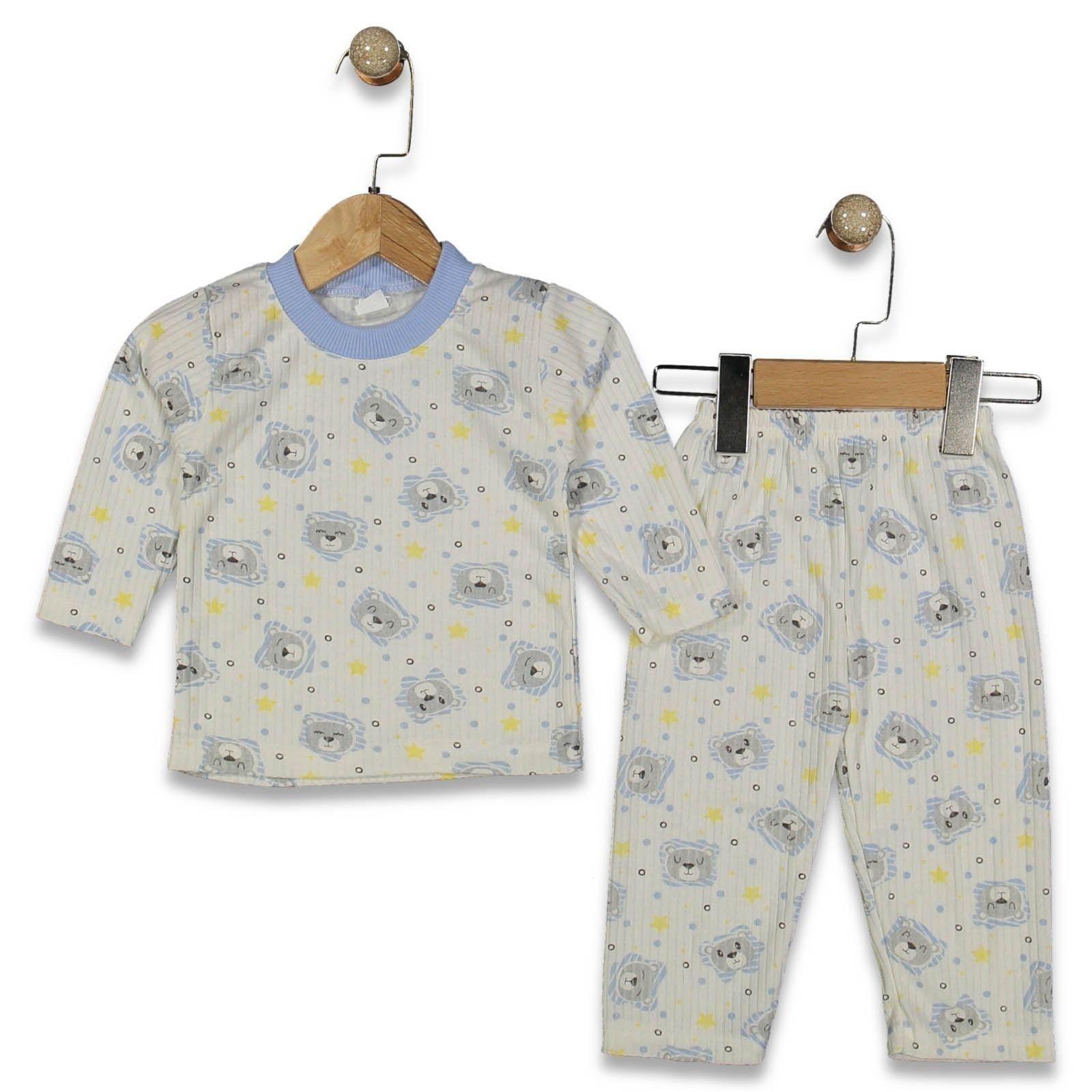 Fitilli Ayıcıklı Pijama Takımı 9-12-18 Ay