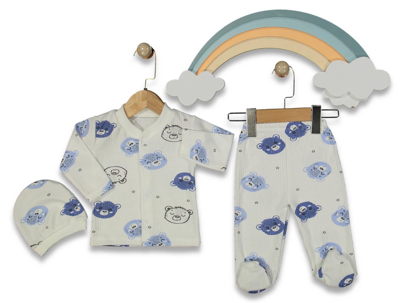 Fitilli Baskılı 3'lü Hastane Çıkışı Seti